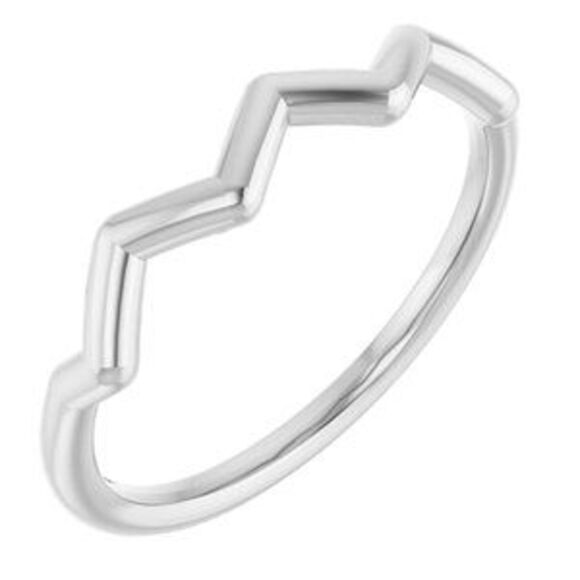 14K White Stackable Ring